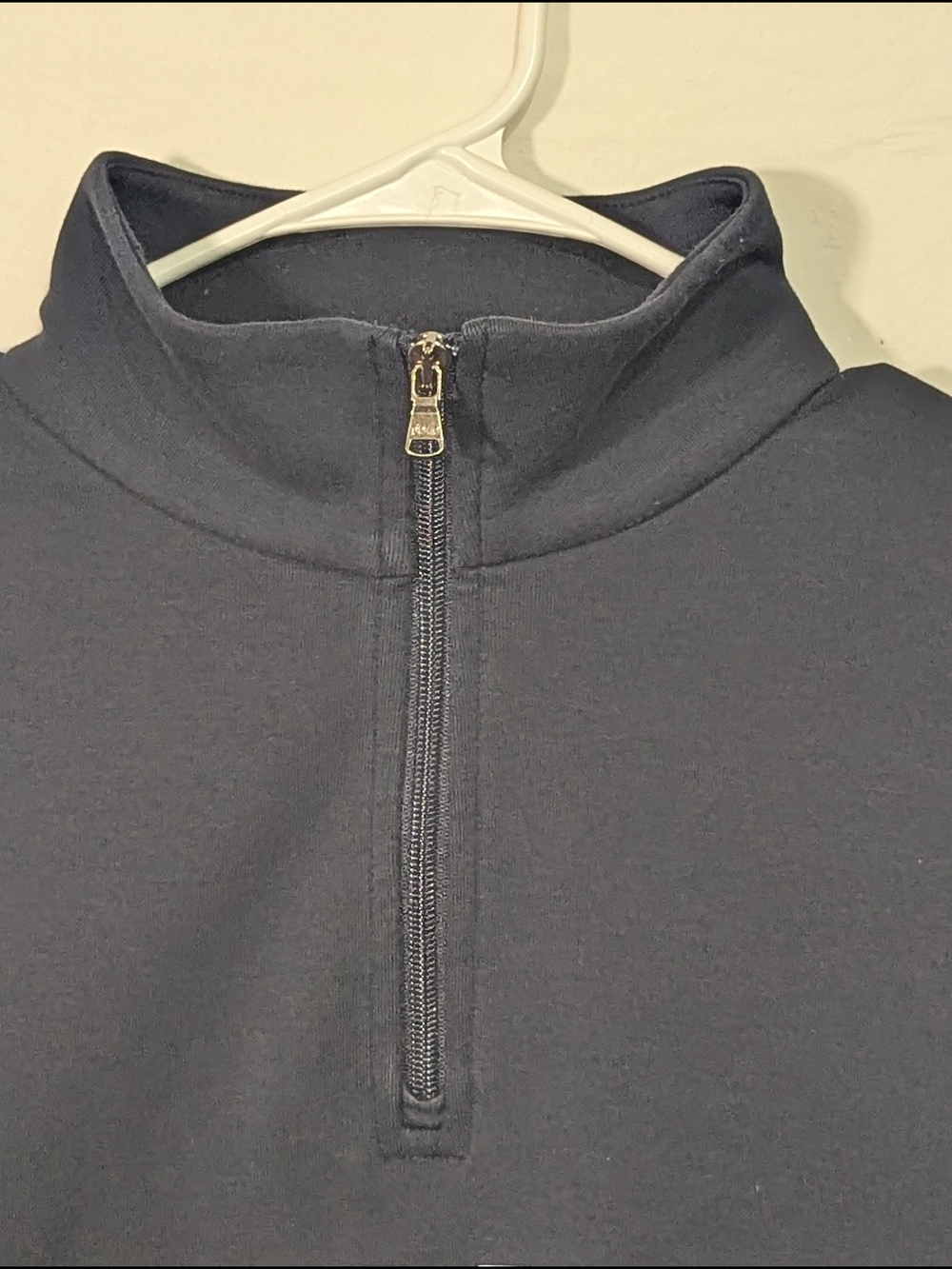 Polo Ralph Lauren Men's Large Navy Quarter Zip Pullover Sweatshirt Logo Spellout - Picture 7 of 11